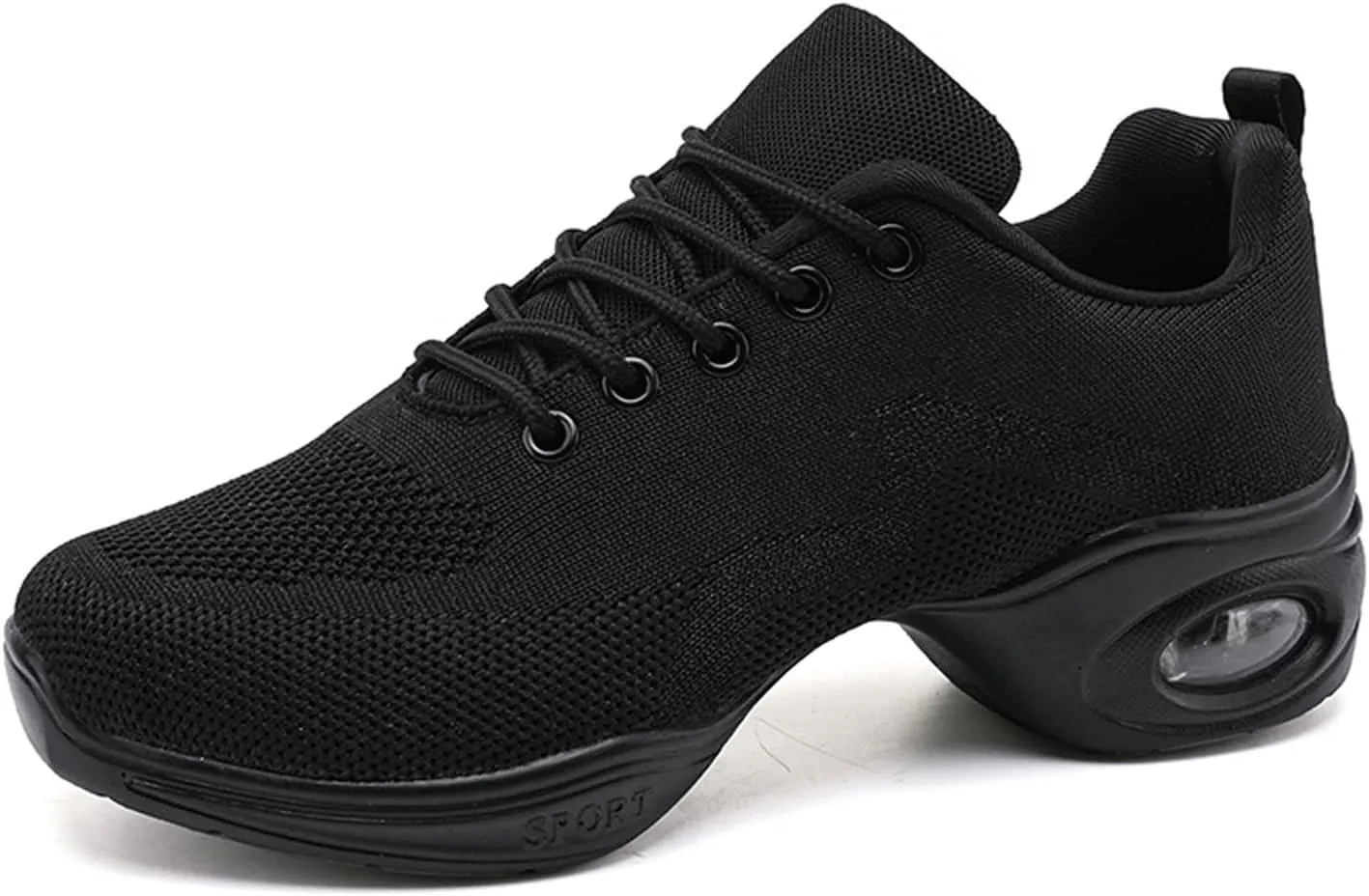 FLIOZY Women's Jazz Shoes Breathable Air Cushion Platform Modern Dance Shoes Athletic Walking Lace-up Sneakers