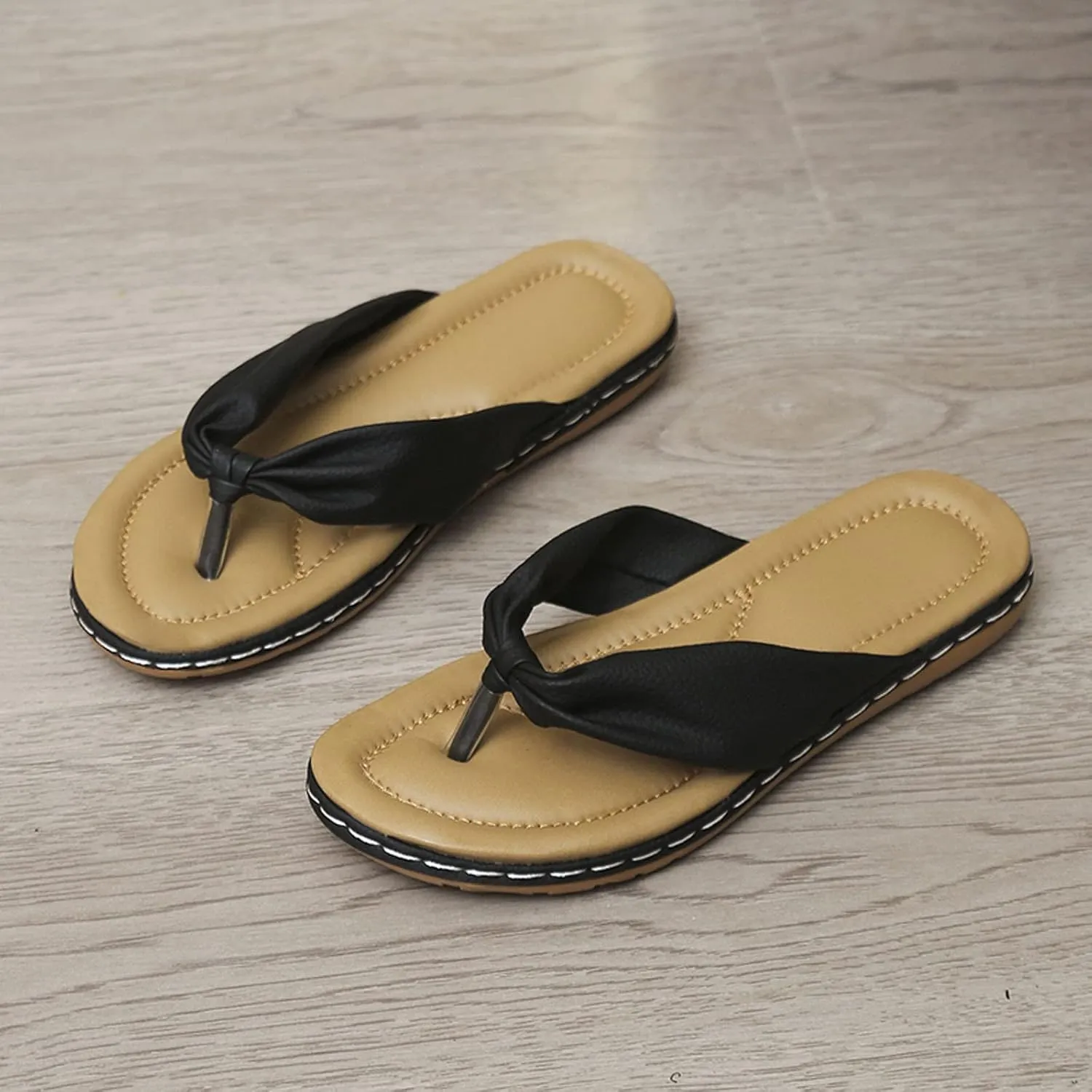 Flip Flops Summer Sandals Women Indoor and Outdoor Flip Flop Womens Orthopedic Sandals with Arch Support Flops for Women with Arch Support Black for