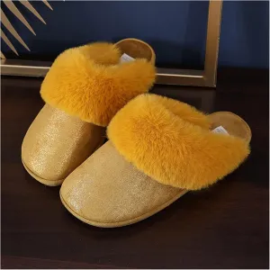 Fluffy Slippers for Women Winter Warm Slippers Memory Foam House Slipper Soft Plush Lining Cozy House Shoes Outdoor Indoor Gifts for Ladies (Color : Yellow, Size : EU 37)
