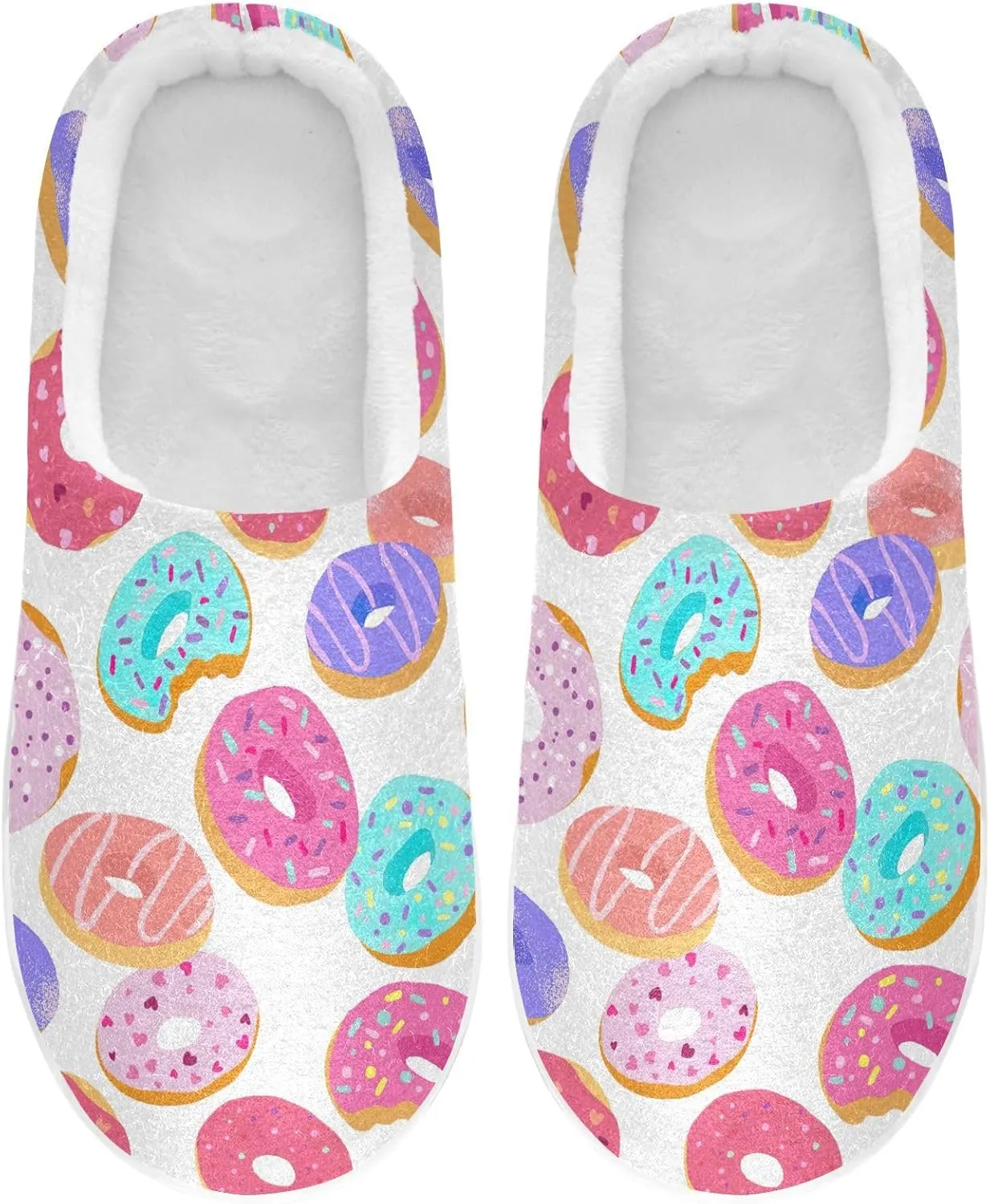 GAIGEO Slippers Men Striped Flowers Yellow, Memory Foam Slippers Men for Indoor Bedroom, Warm Winter House Shoes