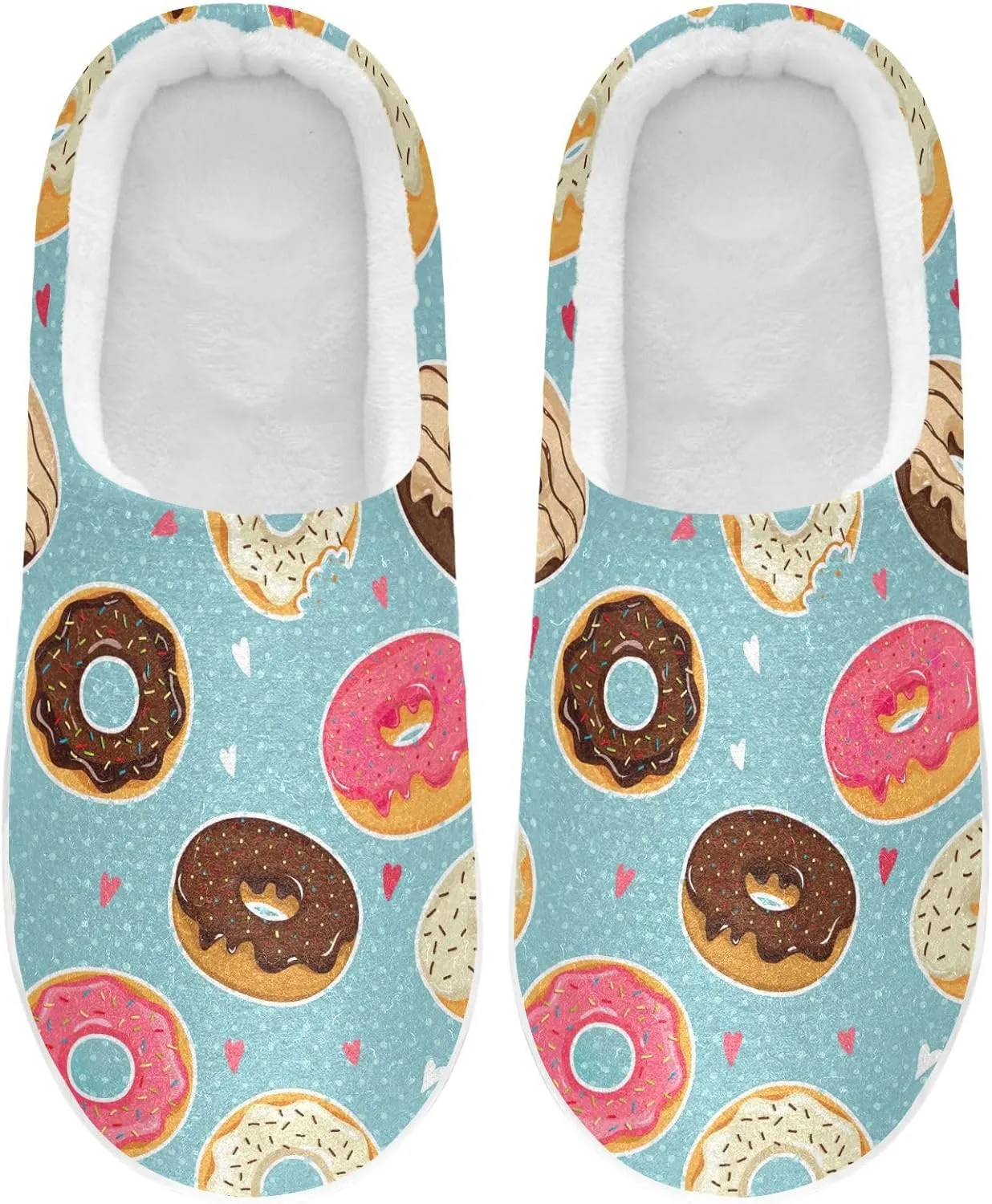 GAIGEO Slippers Men Striped Flowers Yellow, Memory Foam Slippers Men for Indoor Bedroom, Warm Winter House Shoes