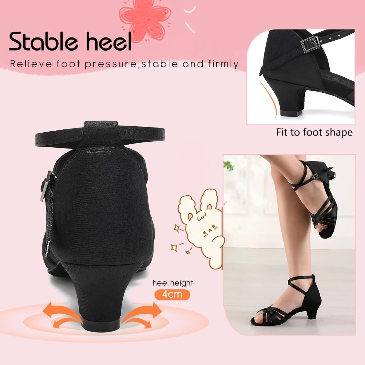 Girl's Latin Dance Shoes Low Heel Professional Performance Salsa Tango Ballroom Dancing Shoes,Model EM-930-XGG