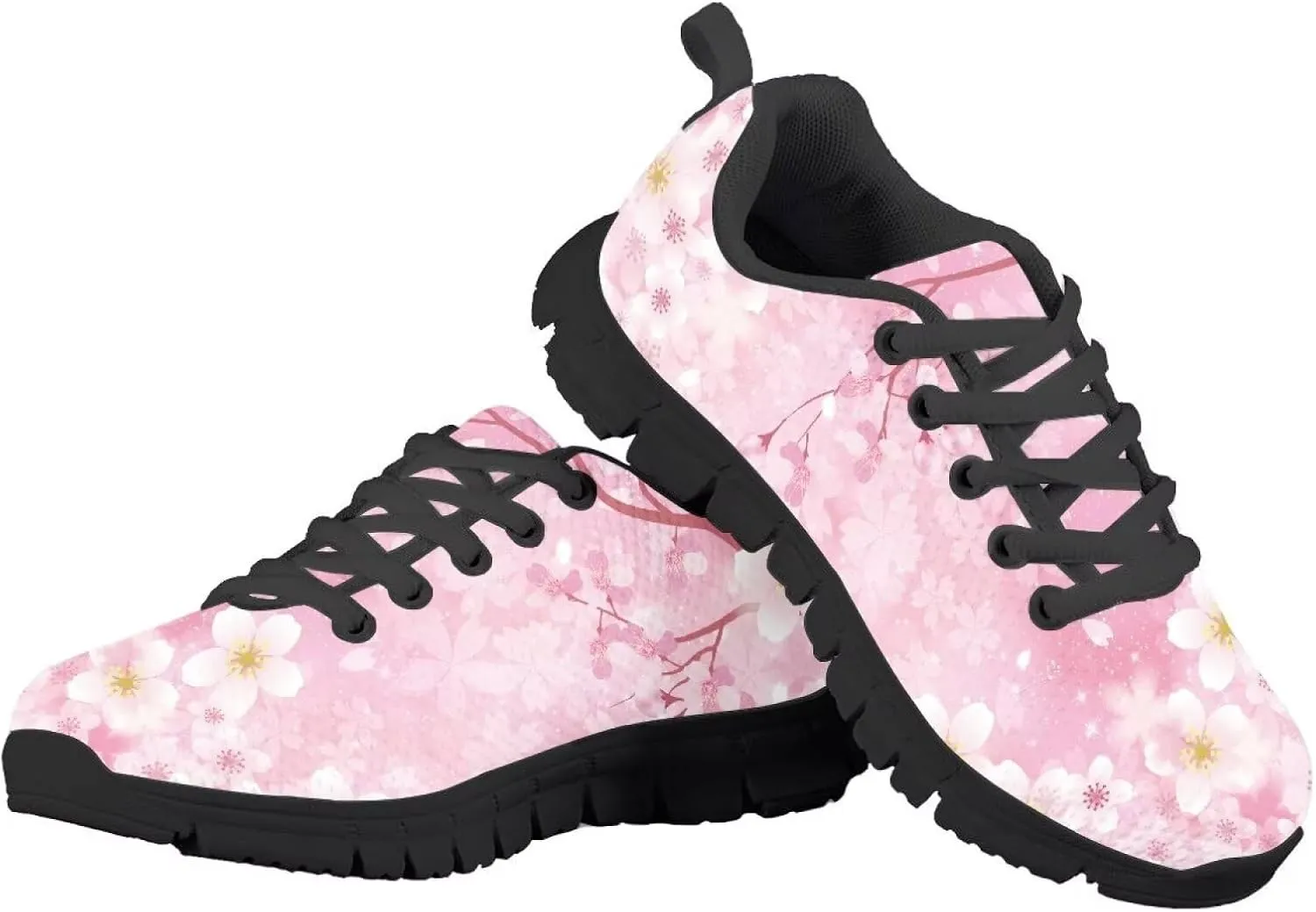 Girls Running Shoes Lightweight Athletic Sports Shoes Kids Non-Slip Lace-up Sneakers Breathable for Tennis Walking