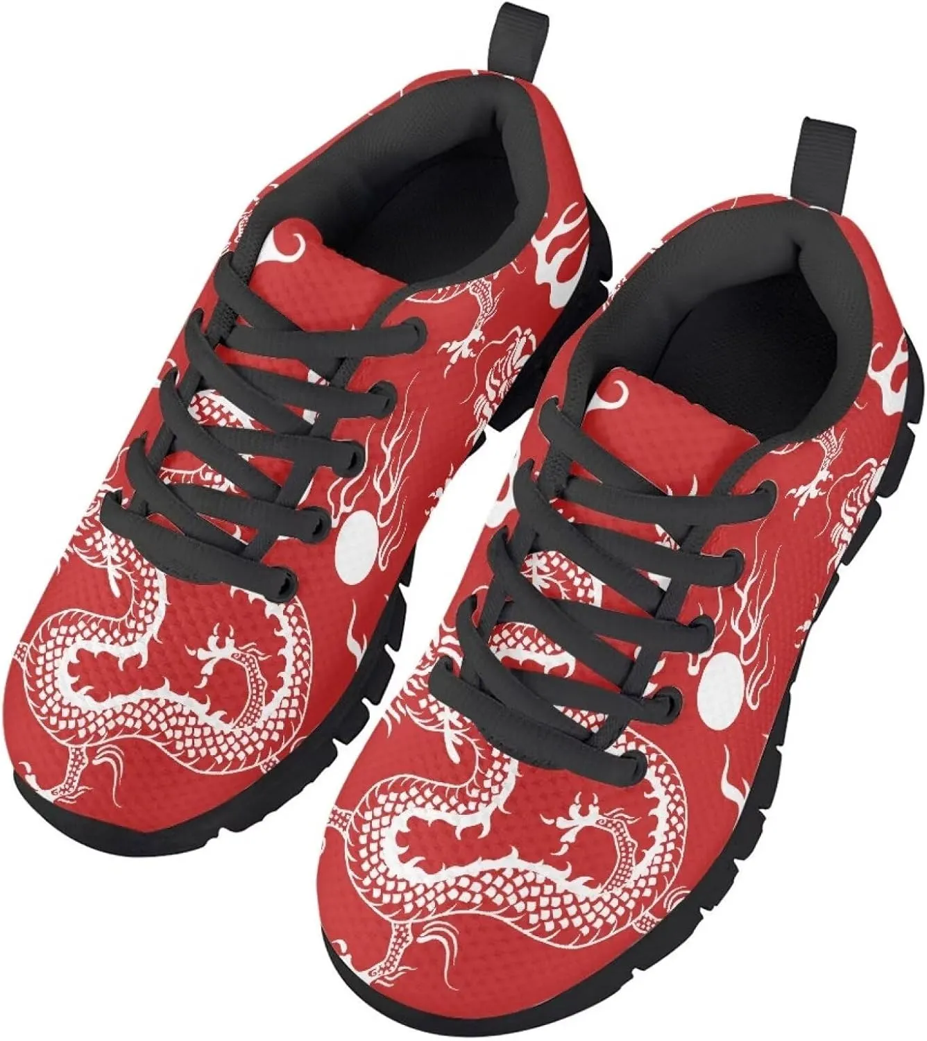 Girls Running Shoes Lightweight Athletic Sports Shoes Kids Non-Slip Lace-up Sneakers Breathable for Tennis Walking