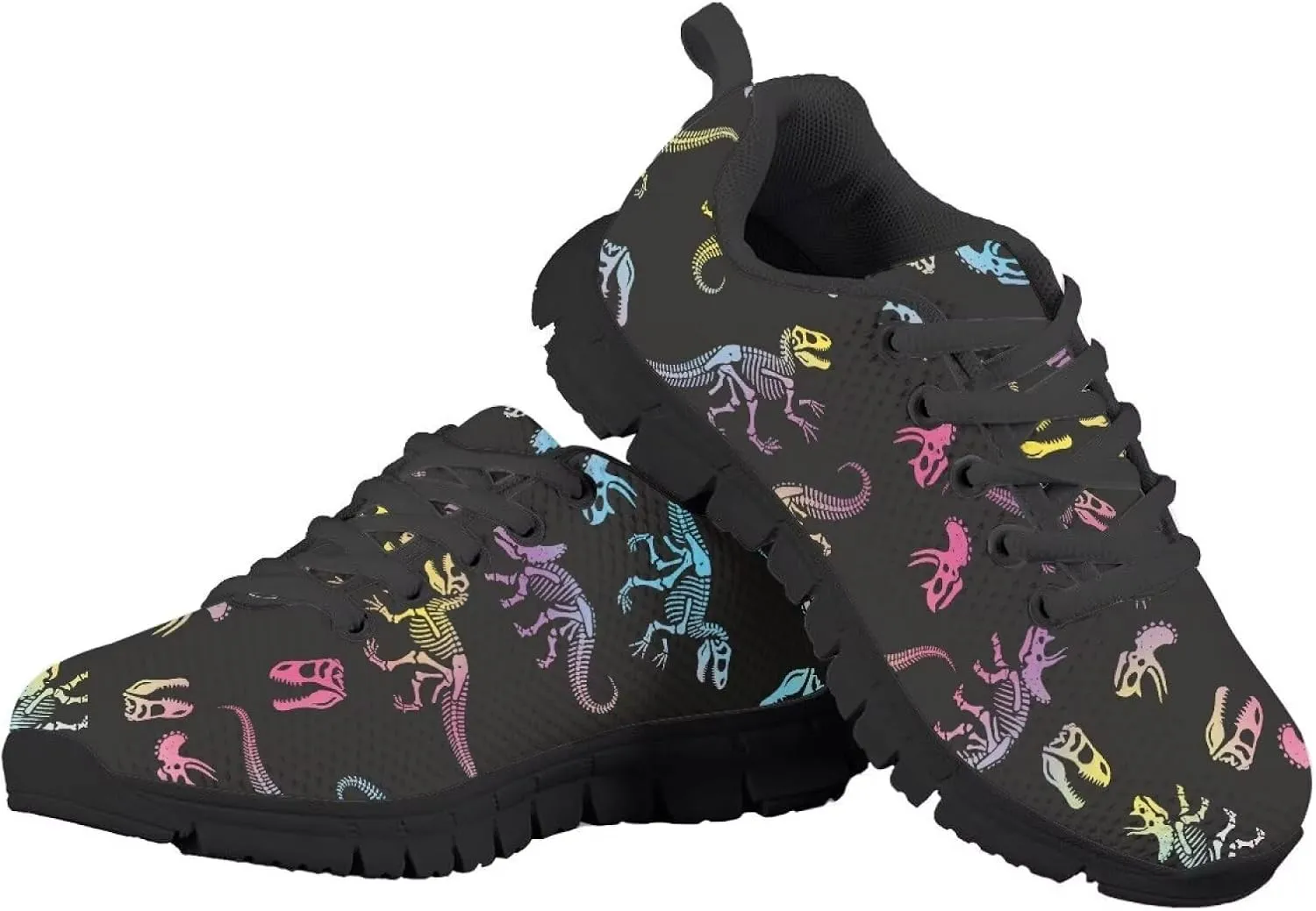 Girls Running Shoes Lightweight Athletic Sports Shoes Kids Non-Slip Lace-up Sneakers Breathable for Tennis Walking