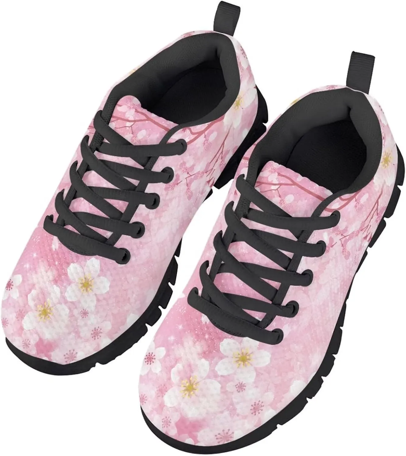 Girls Running Shoes Lightweight Athletic Sports Shoes Kids Non-Slip Lace-up Sneakers Breathable for Tennis Walking