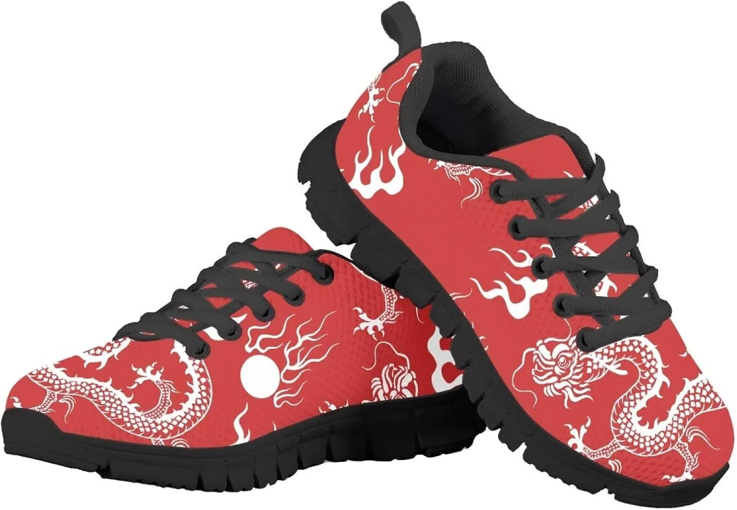 Girls Running Shoes Lightweight Athletic Sports Shoes Kids Non-Slip Lace-up Sneakers Breathable for Tennis Walking
