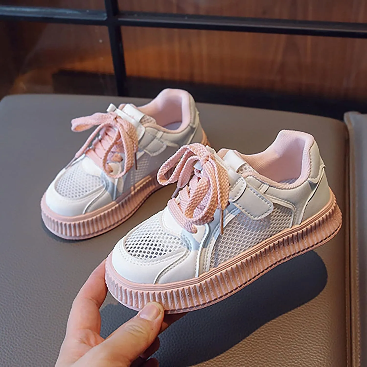 Girls' Shoes Cookie Sneakers Mesh Shoes Casual Children's Shoes Breathable Board Shoes for Toddler Toddler School Shoes