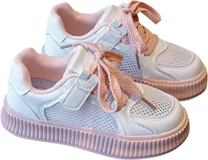 Girls' Shoes Cookie Sneakers Mesh Shoes Casual Children's Shoes Breathable Board Shoes for Toddler Toddler School Shoes