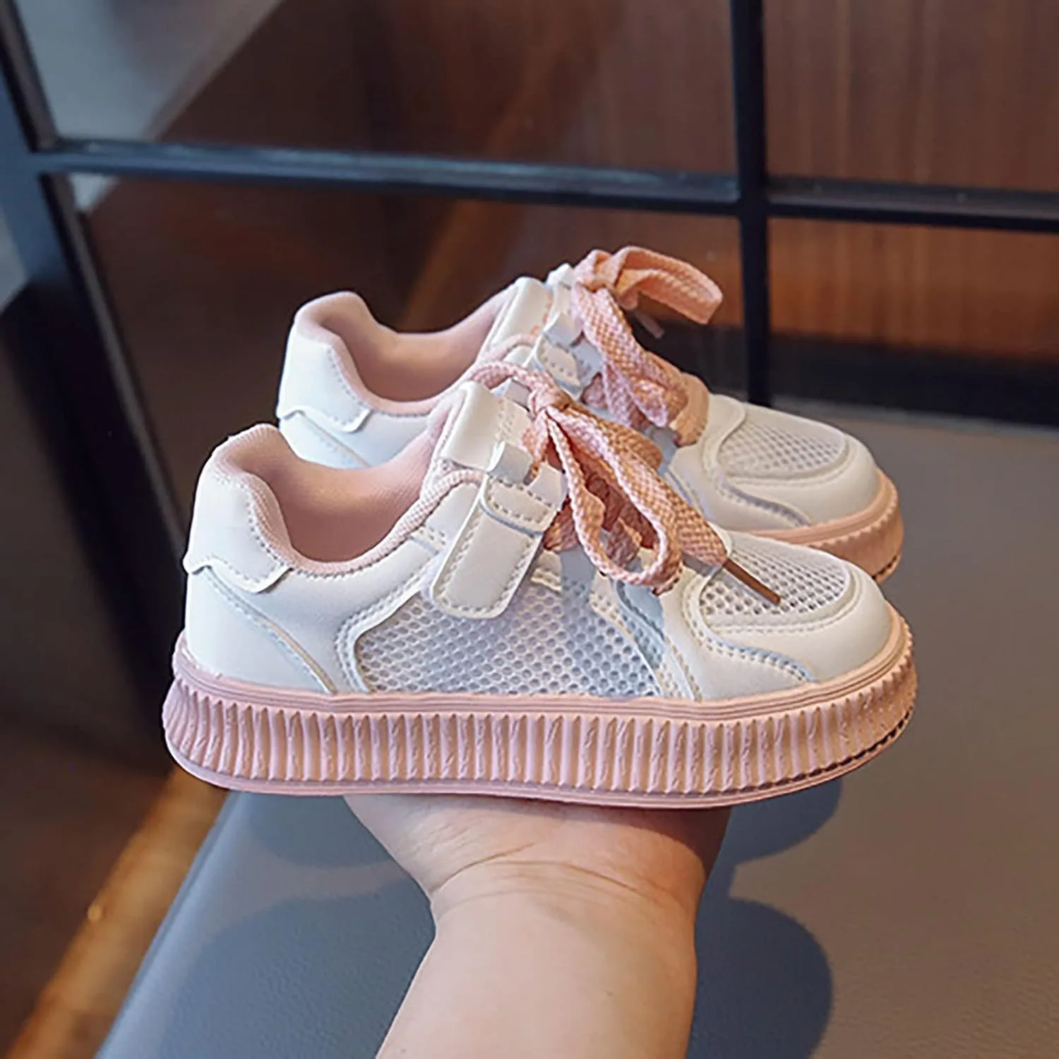 Girls' Shoes Cookie Sneakers Mesh Shoes Casual Children's Shoes Breathable Board Shoes for Toddler Toddler School Shoes