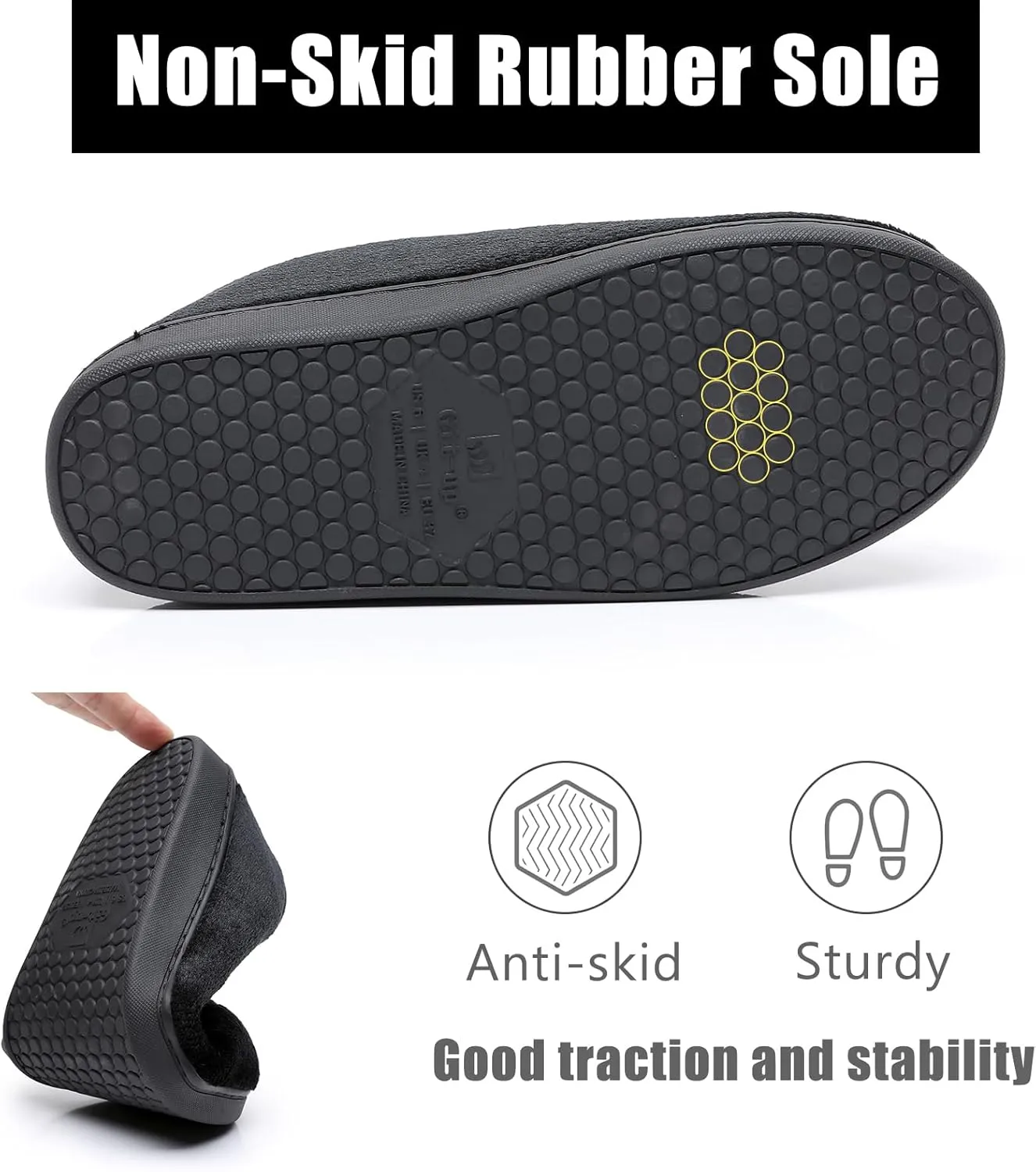 Git-up Women Soft wide Slippers Memory Foam Closed Toed Diabetic Arthritis Edema House Slippers