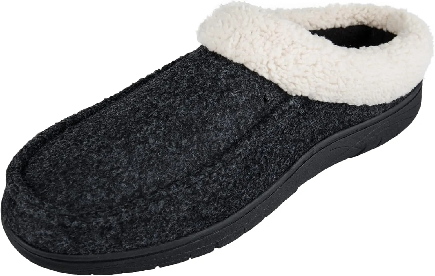 Hanes Men's Felt Clog Slipper Shoe - Memory Foam Indoor Outdoor Sole