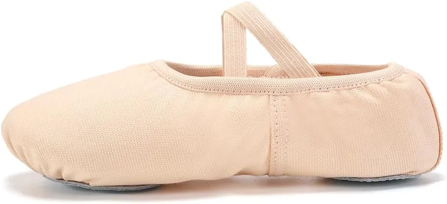 HIPPOSEUS Ballet Dance Shoes for Girls (Toddler/Little/Big Kid) Canvas Ballet Slippers Split Sole Ballet Flats