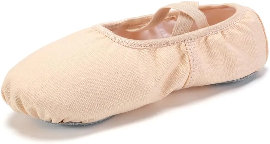 HIPPOSEUS Ballet Dance Shoes for Girls (Toddler/Little/Big Kid) Canvas Ballet Slippers Split Sole Ballet Flats