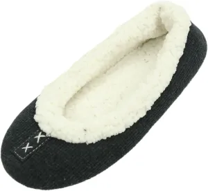 Home Slipper Women's Ballerina Plush Soft Sole Indoor House Ballet Slippers