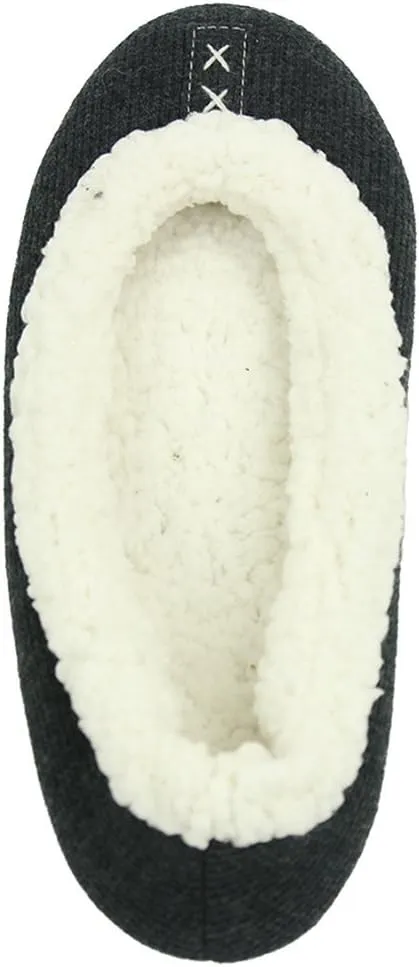 Home Slipper Women's Ballerina Plush Soft Sole Indoor House Ballet Slippers