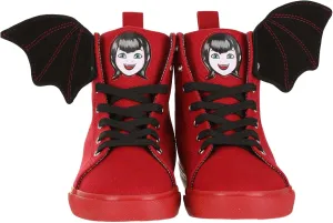 Hotel Transylvania Mavis Red High Top Sneakers for Kids, Children's Hotel Transylvania Shoes with Attached Bat Wing