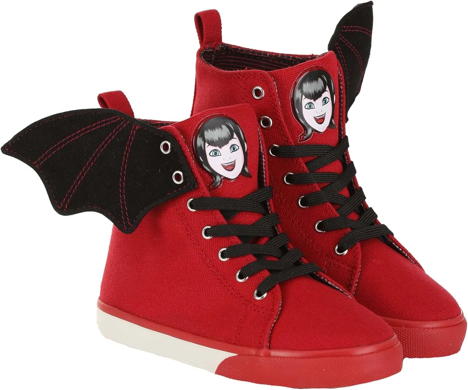 Hotel Transylvania Mavis Red High Top Sneakers for Kids, Children's Hotel Transylvania Shoes with Attached Bat Wing