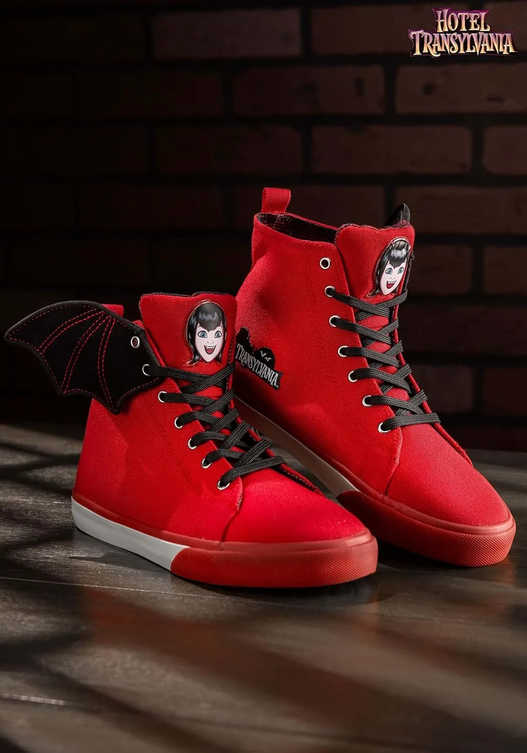 Hotel Transylvania Mavis Red High Top Sneakers for Kids, Children's Hotel Transylvania Shoes with Attached Bat Wing