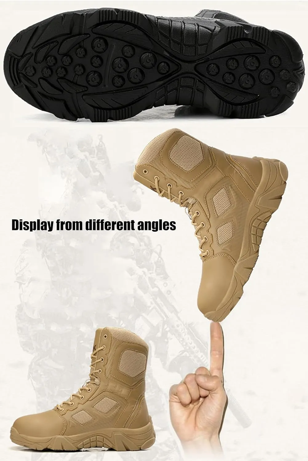 Kervaky Men's tactical boots combat military boots work boots durable boots hiking boots lightweight desert boots