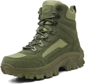 Kervaky Men's Tactical Military Boots - Outdoor Work and Hiking Combat Shoes, Lightweight and Durable
