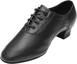 Kid Bog Shoes Boys Modern Dance Shoes Prom Ballroom Latin Dance Shoes Solid Color Lace Up Leather Shoes Children Booths
