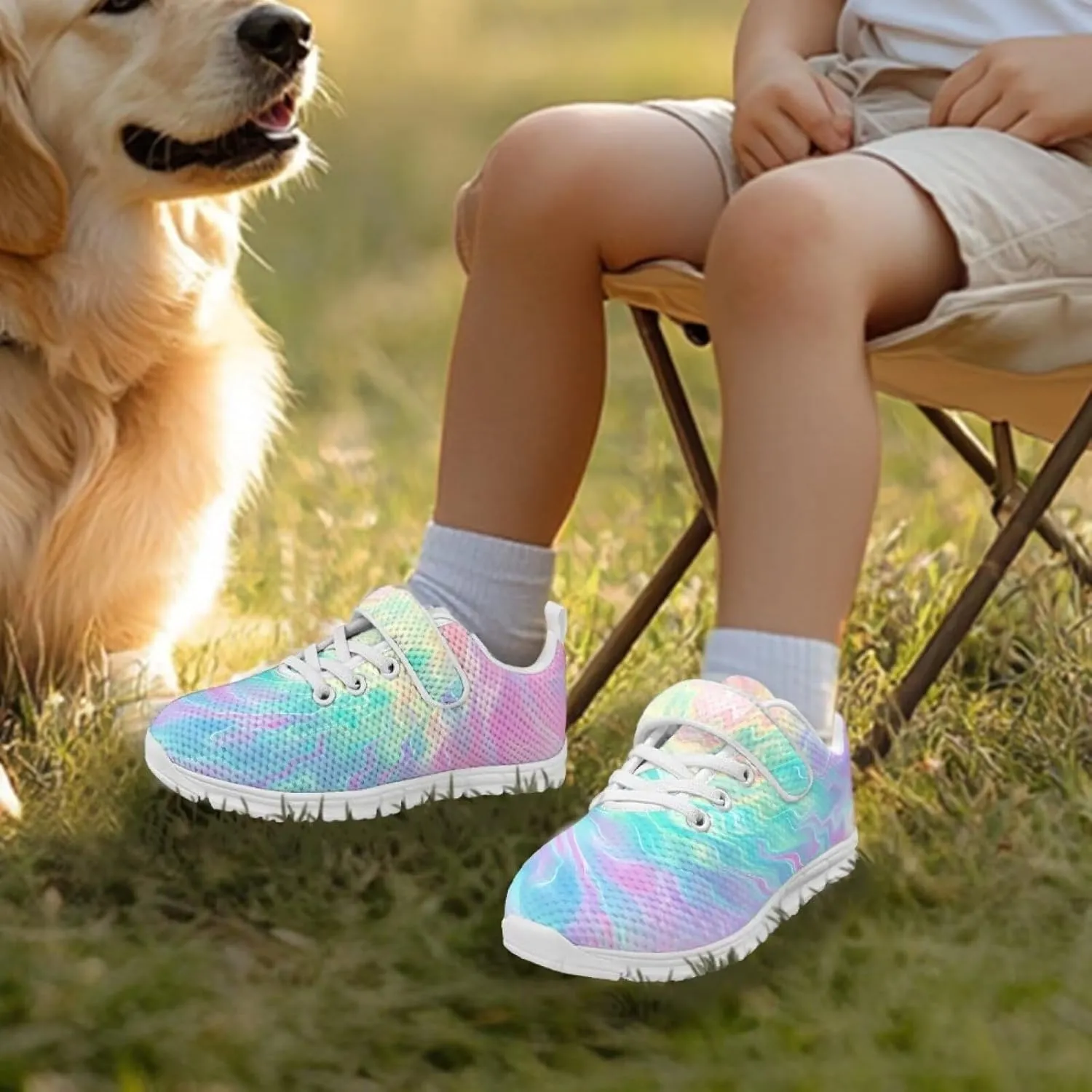 Kids Shoes Comfortable Athletic Running Breathable Hook and Loops Shoes for Litter Kids Non-Slip School Sport Sneaker for Boys Girls US 11-15