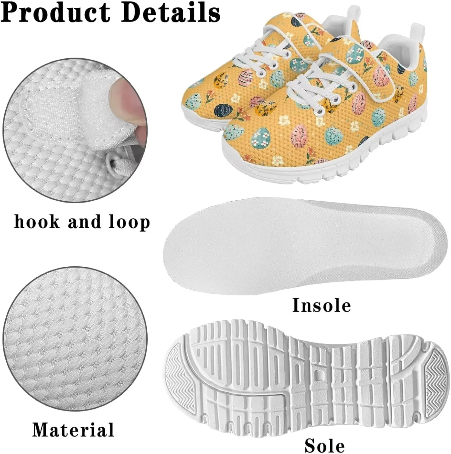 Kids Shoes Comfortable Athletic Running Breathable Hook and Loops Shoes for Litter Kids Non-Slip School Sport Sneaker for Boys Girls US 11-15