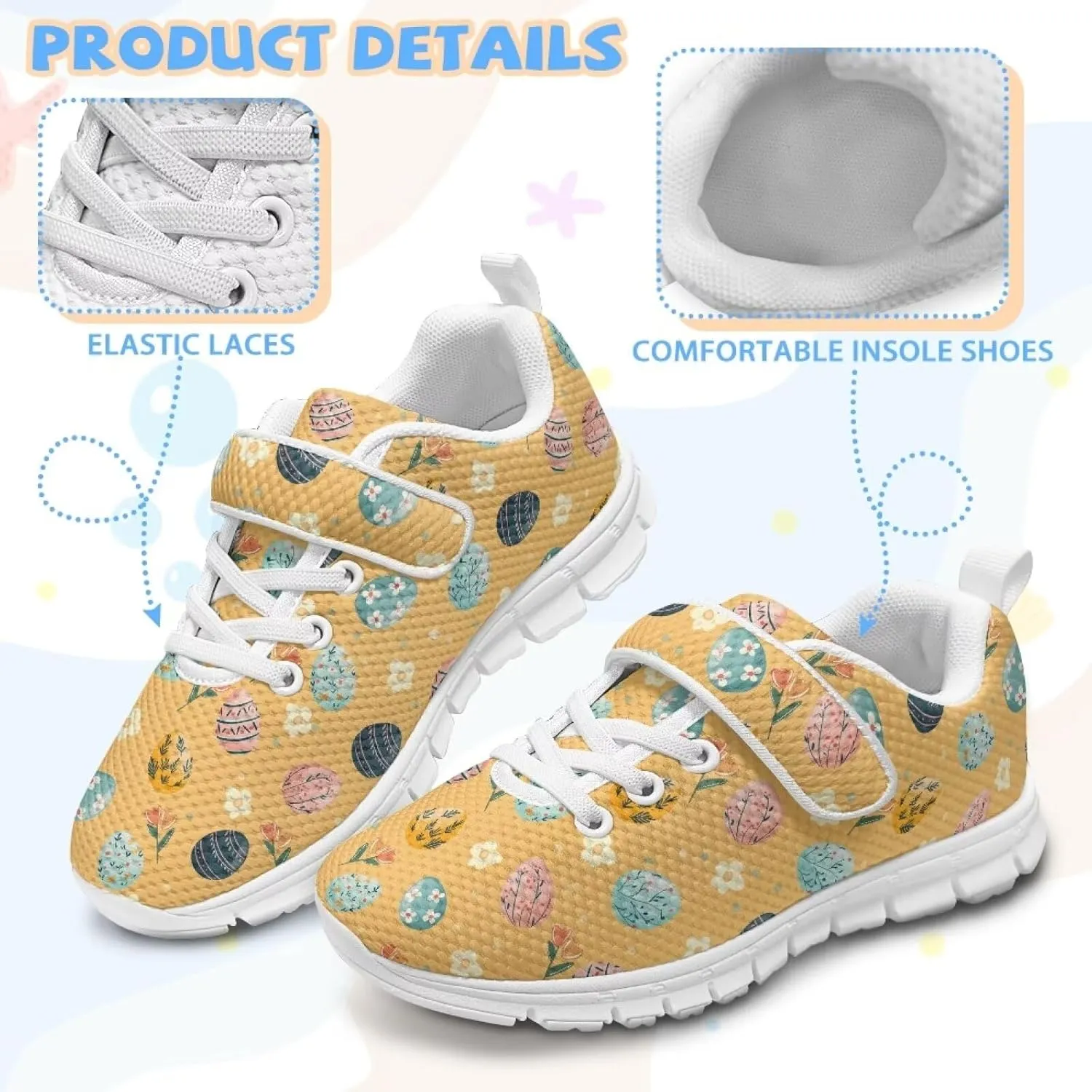 Kids Shoes Comfortable Athletic Running Breathable Hook and Loops Shoes for Litter Kids Non-Slip School Sport Sneaker for Boys Girls US 11-15