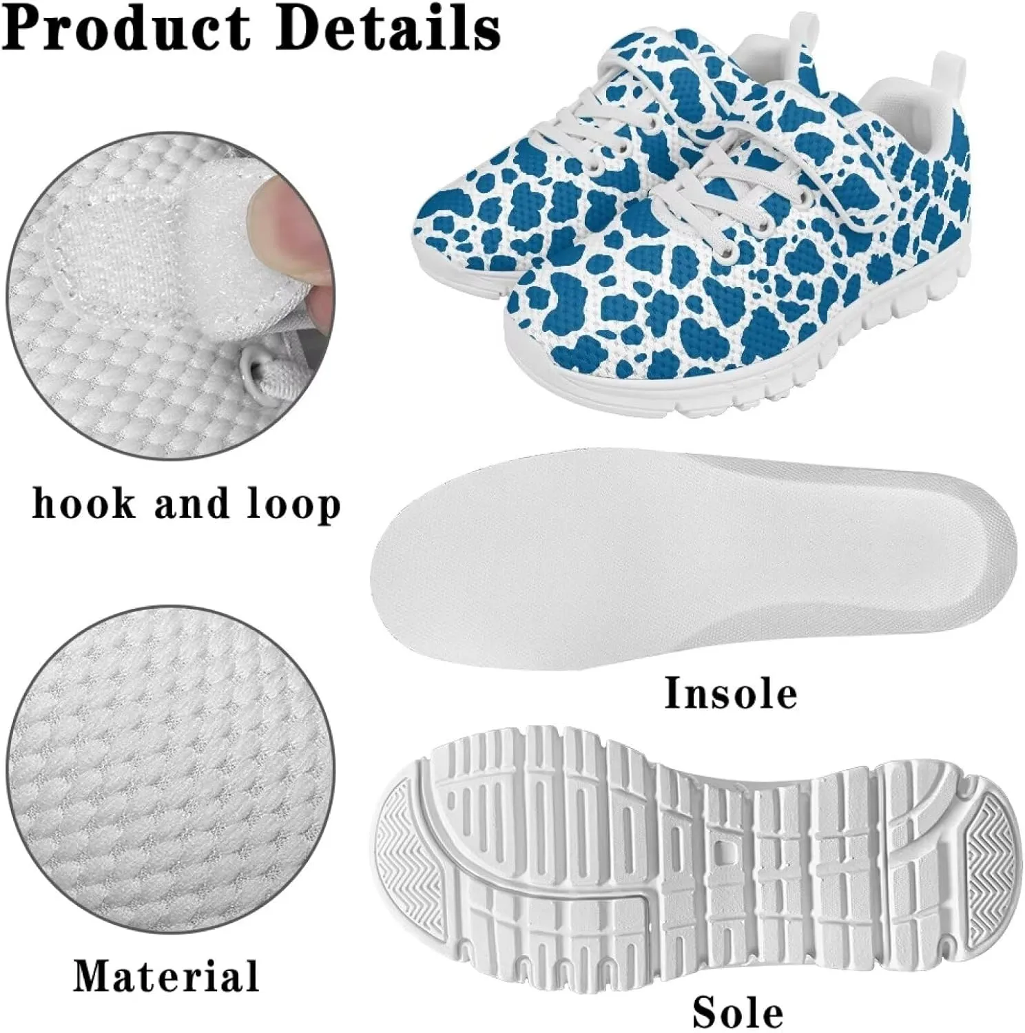 Kids Shoes Comfortable Athletic Running Breathable Hook and Loops Shoes for Litter Kids Non-Slip School Sport Sneaker for Boys Girls US 11-15