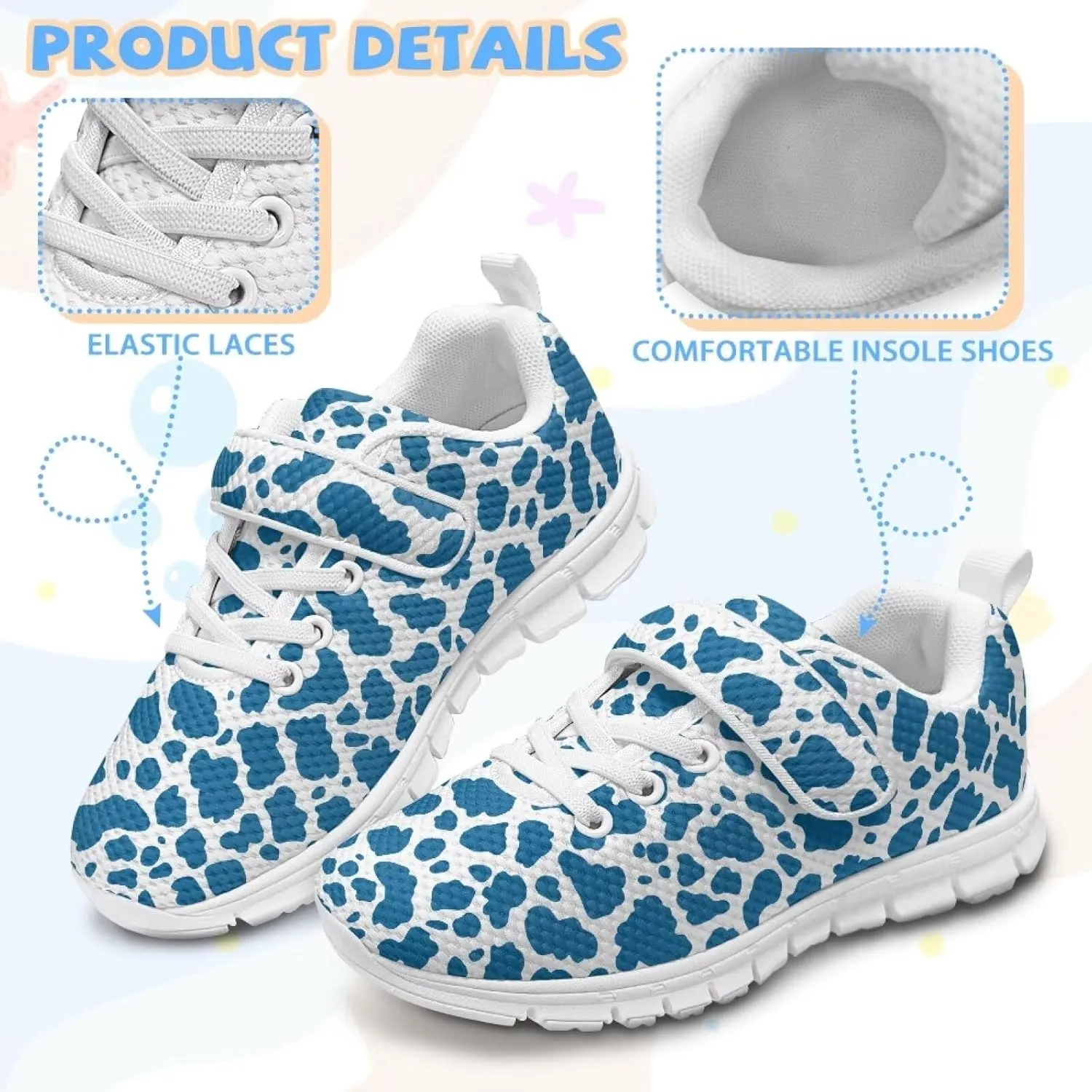 Kids Shoes Comfortable Athletic Running Breathable Hook and Loops Shoes for Litter Kids Non-Slip School Sport Sneaker for Boys Girls US 11-15