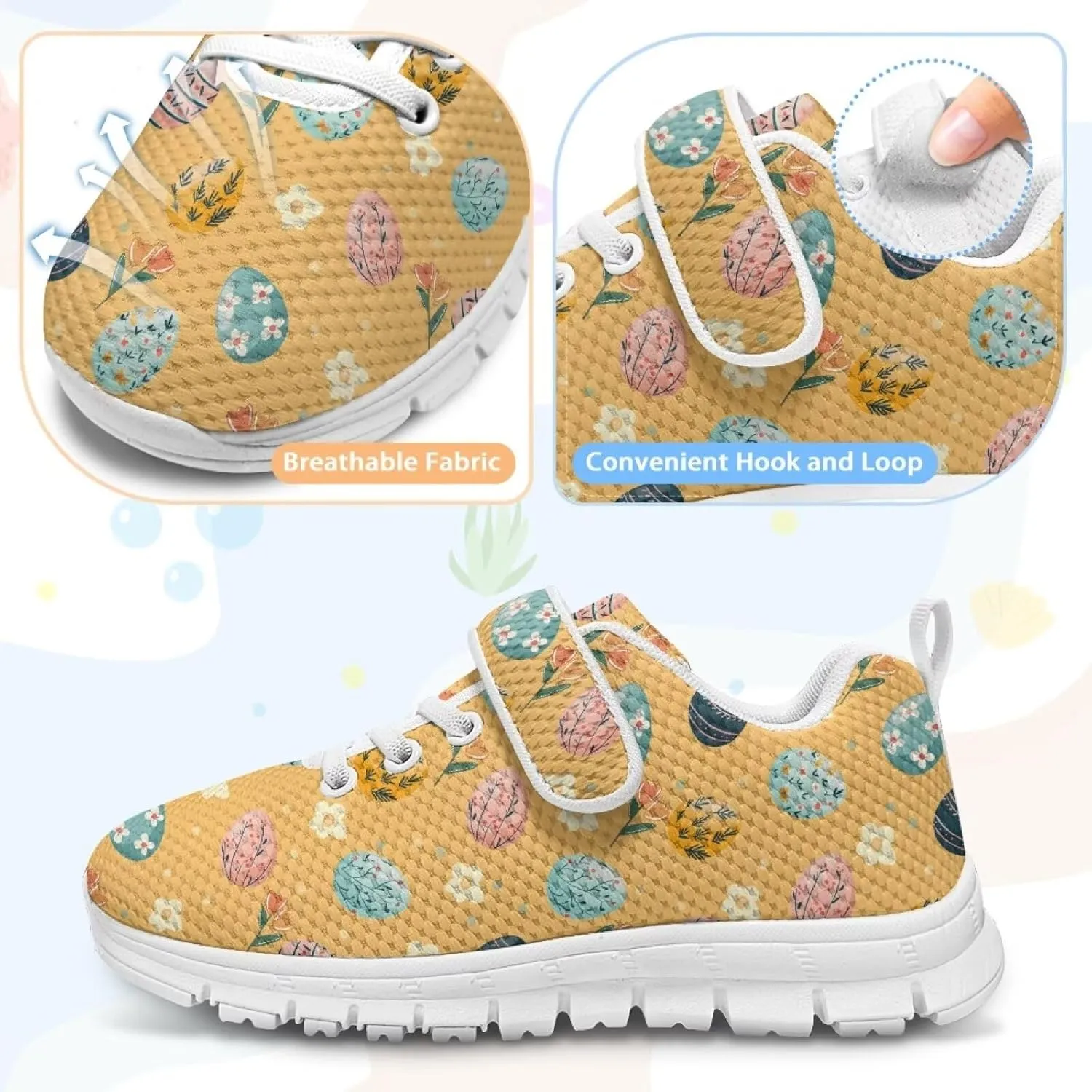 Kids Shoes Comfortable Athletic Running Breathable Hook and Loops Shoes for Litter Kids Non-Slip School Sport Sneaker for Boys Girls US 11-15