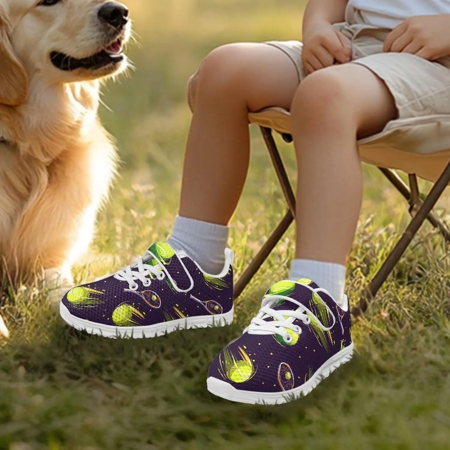 Kids Shoes Comfortable Athletic Running Breathable Hook and Loops Shoes for Litter Kids Non-Slip School Sport Sneaker for Boys Girls US 11-15