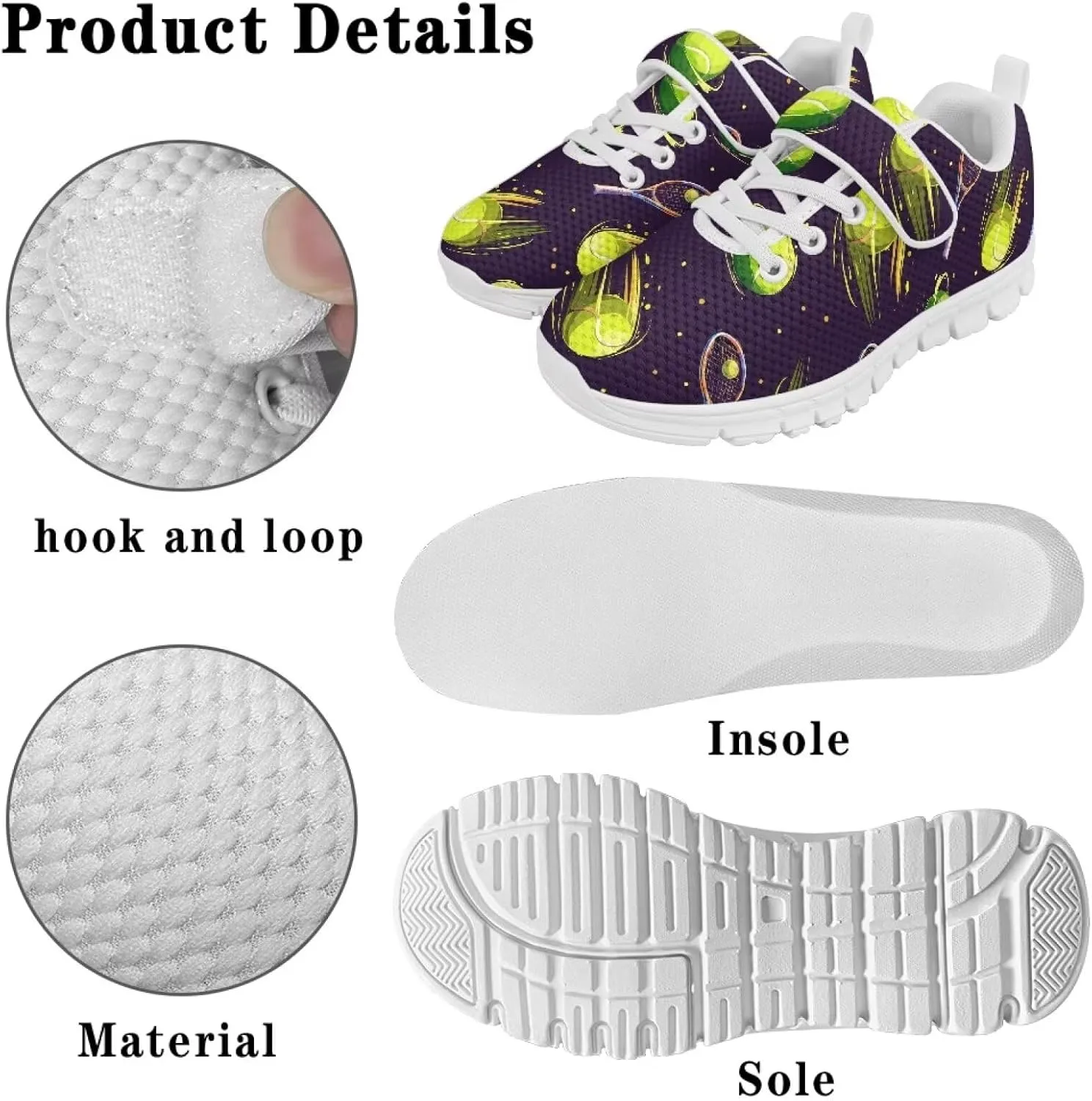 Kids Shoes Comfortable Athletic Running Breathable Hook and Loops Shoes for Litter Kids Non-Slip School Sport Sneaker for Boys Girls US 11-15