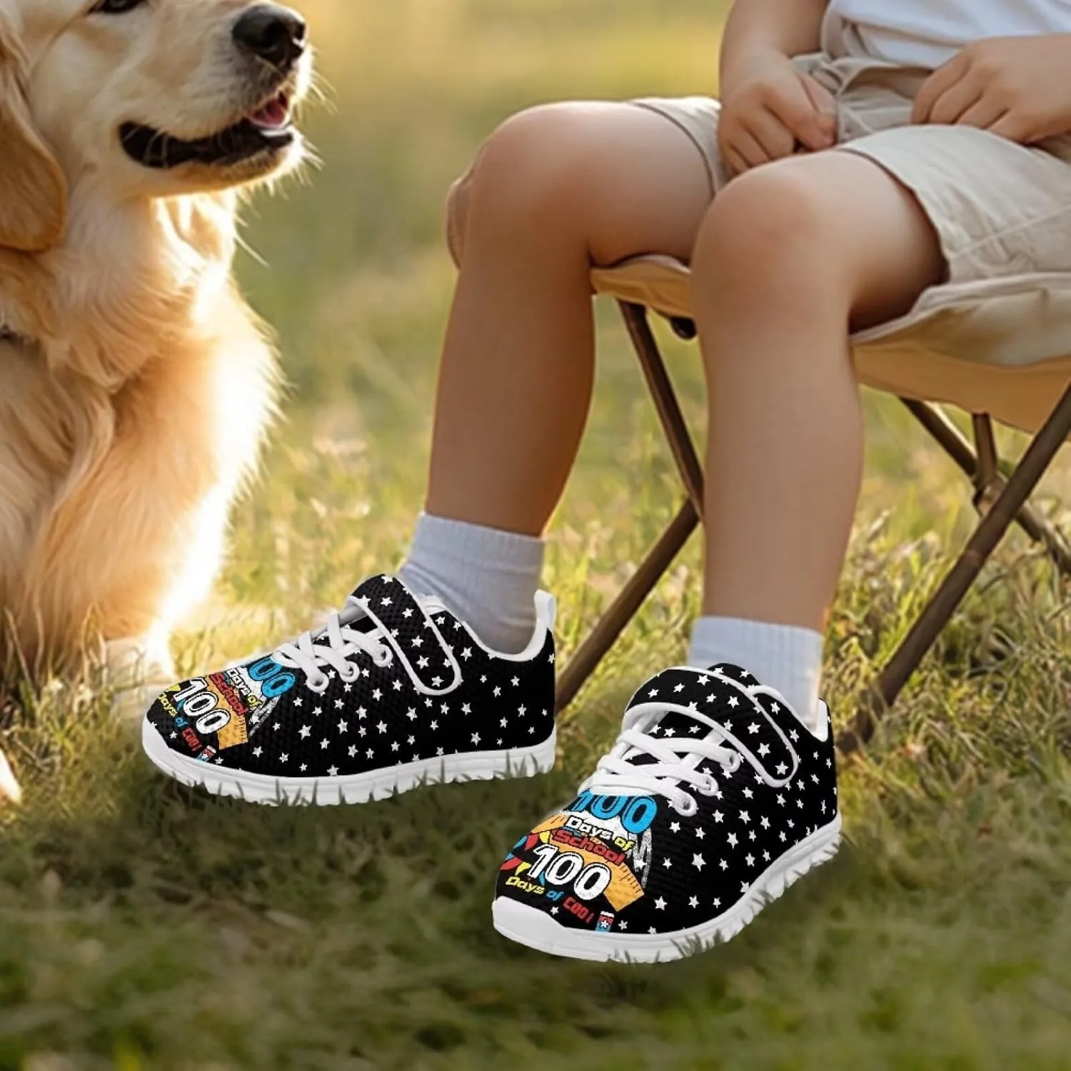 Kids Shoes Comfortable Breathable Hook and Loops Athletic Running Shoes for Litter Kids Non-Slip Lightweight School Sport Sneaker for Boys Girls US 11-15