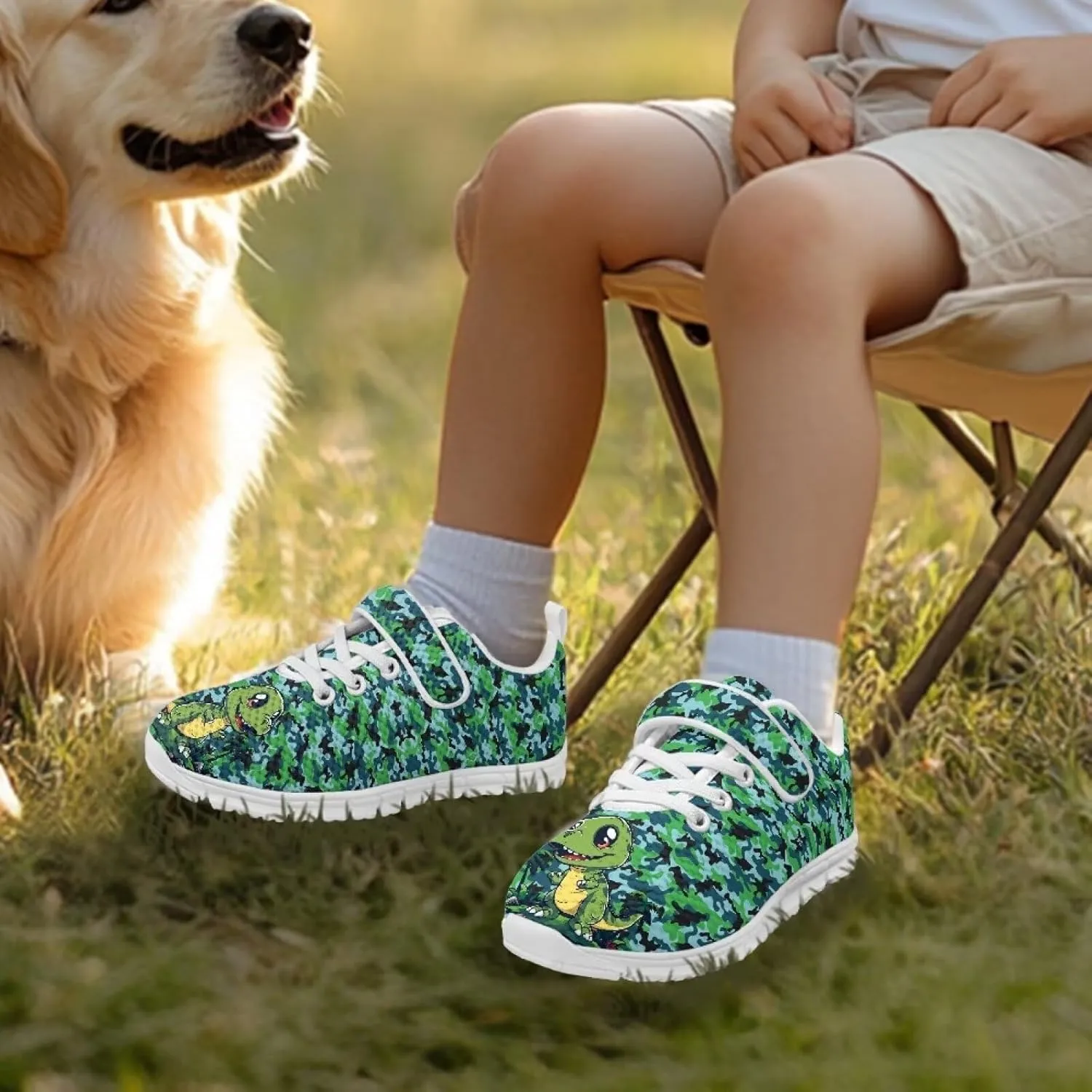 Kids Shoes Comfortable Breathable Hook and Loops Athletic Running Shoes for Litter Kids Non-Slip Lightweight School Sport Sneaker for Boys Girls US 11-15