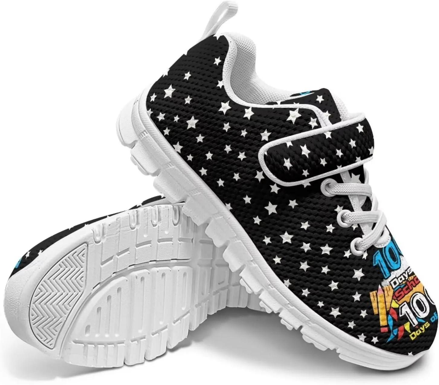 Kids Shoes Comfortable Breathable Hook and Loops Athletic Running Shoes for Litter Kids Non-Slip Lightweight School Sport Sneaker for Boys Girls US 11-15
