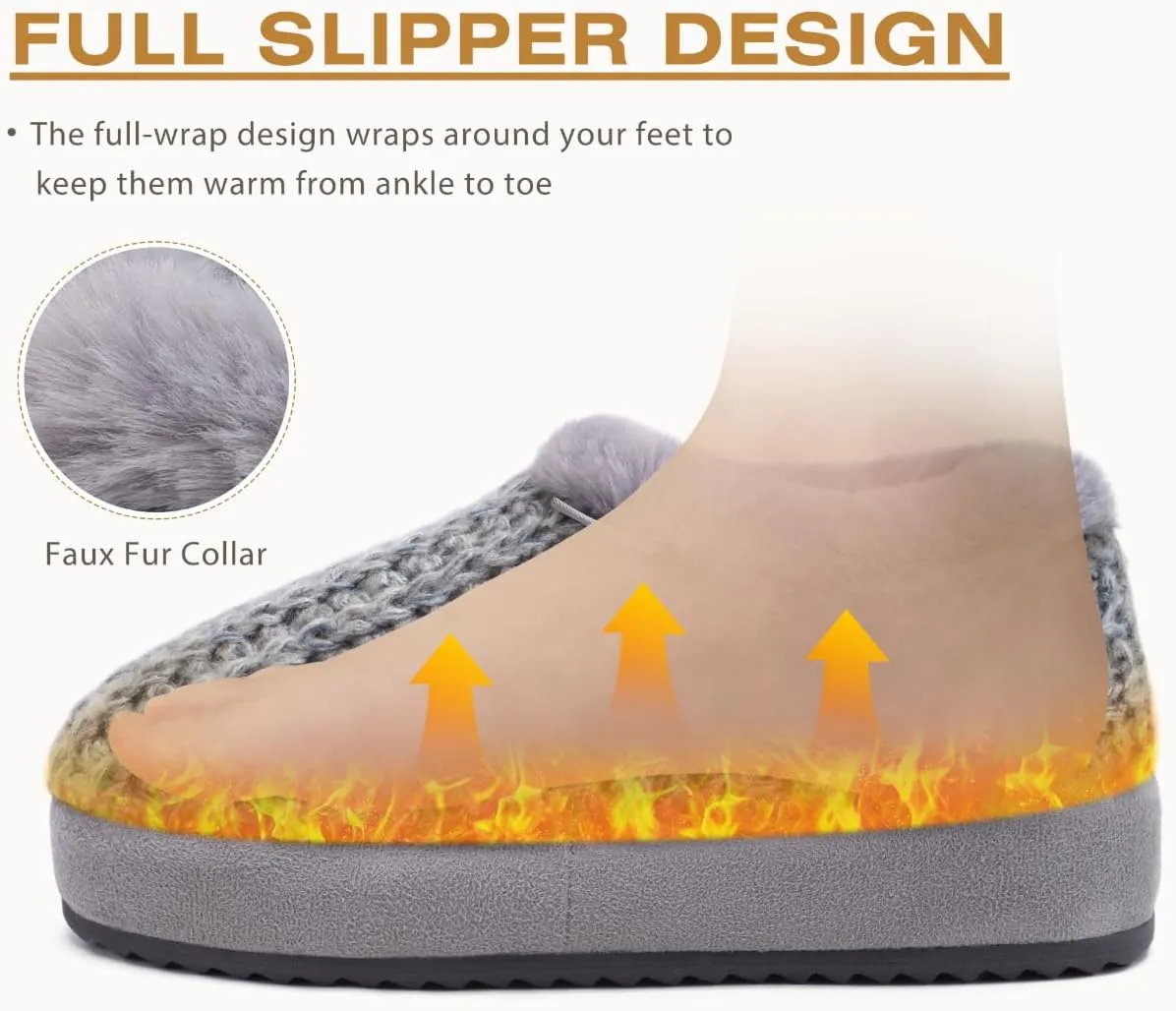 KuaiLu Womens House Platform Slippers Cozy Fuzzy Plush Knit Slipper Ladies Warm Fur Lined Winter Slip On Home Bedroom Thick Cushion Shoes Indoor Outdoor Hard Sole