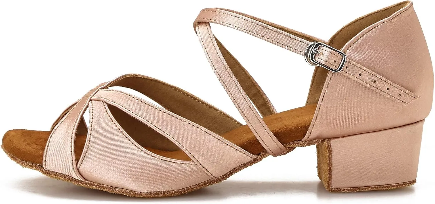 Low Heel Ballroom Dance Shoes Salsa Latin Dancing Shoes for Social Dancer Practice Dancing 1.5 Inch Heel