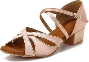 Low Heel Ballroom Dance Shoes Salsa Latin Dancing Shoes for Social Dancer Practice Dancing 1.5 Inch Heel