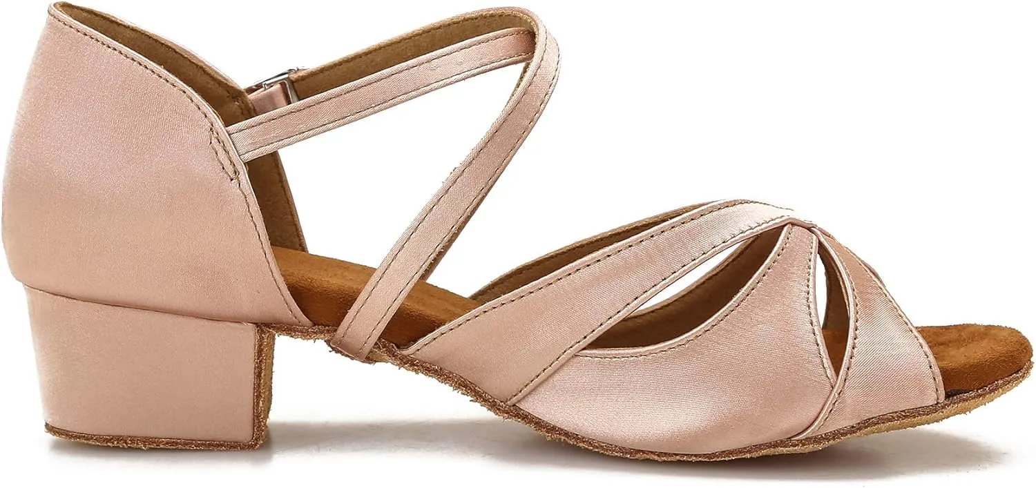 Low Heel Ballroom Dance Shoes Salsa Latin Dancing Shoes for Social Dancer Practice Dancing 1.5 Inch Heel