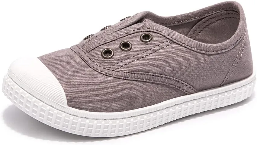 Luffymomo Boy's Girl's Canvas Sneakers Elastic Tongue Slip on Running Shoes Lightweight Casual School Tennis Shoes for Toddle/Little Kids