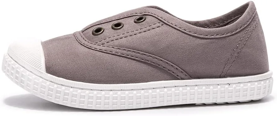 Luffymomo Boy's Girl's Canvas Sneakers Elastic Tongue Slip on Running Shoes Lightweight Casual School Tennis Shoes for Toddle/Little Kids