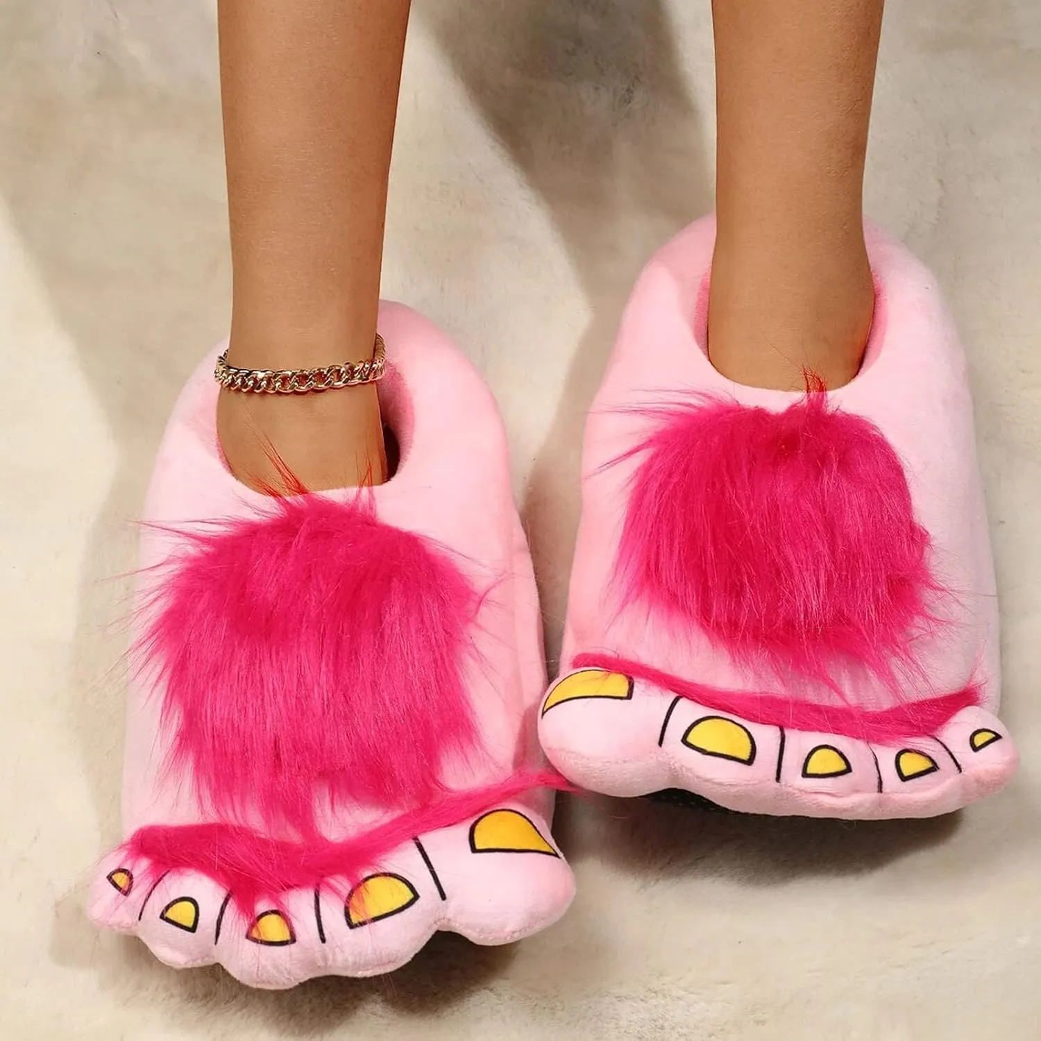 Memory Foam Slippers for Women, Cute Animal Cotton Flip Flop Cozy Memory Foam Slip-On Indoor House Shoes
