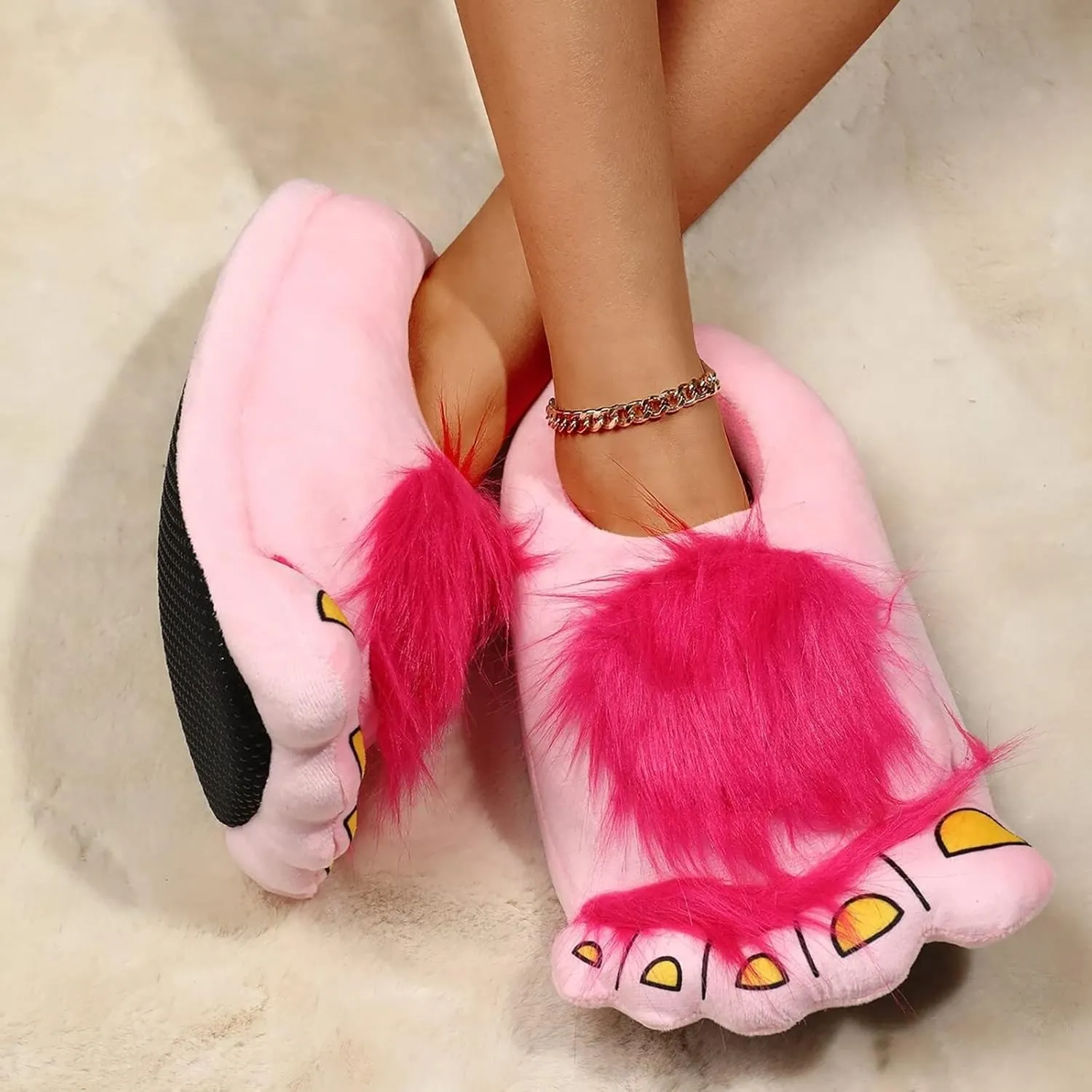 Memory Foam Slippers for Women, Cute Animal Cotton Flip Flop Cozy Memory Foam Slip-On Indoor House Shoes