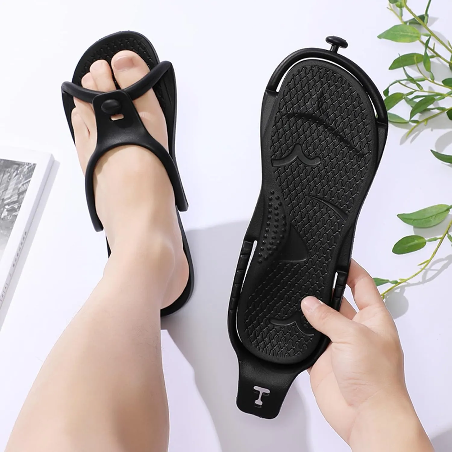 Men Shoes Couple Travel Portable Bathroom Slippers Comfortable Soft Sole Foldable Slippers Mens Fuzzy Open Toe
