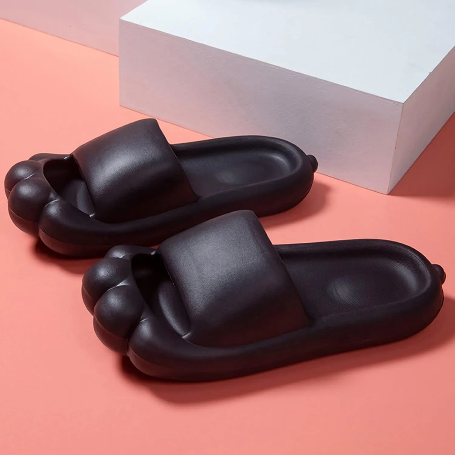 Men Slippers Fashion Cute Cat Indoor and Outdoor Comfortable Flat Non Slip Soft Sole Slippers for Men