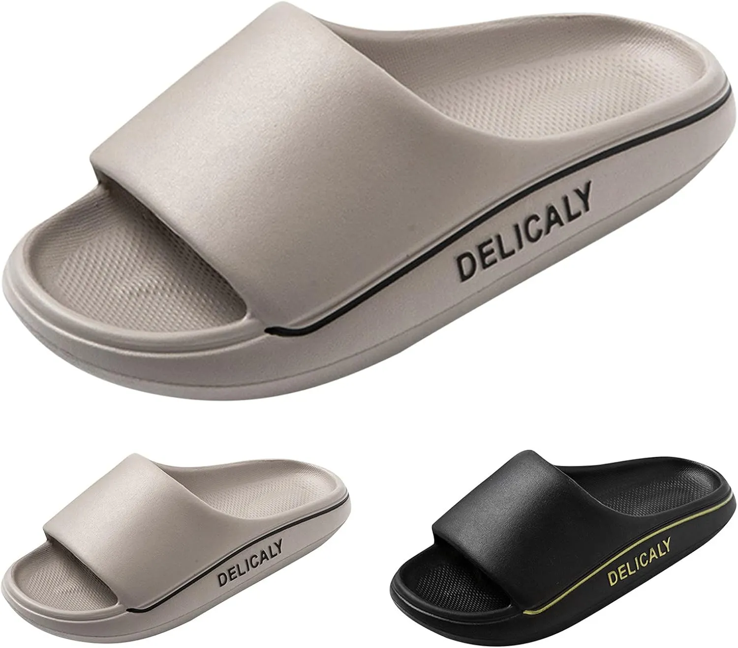 Men Slippers Fashion Summer New Pattern Simple Letter Decoration Flat Soft Sole Comfortable Non Mens Slippers