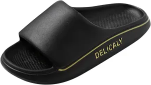 Men Slippers Fashion Summer New Pattern Simple Letter Decoration Flat Soft Sole Comfortable Non Mens Slippers