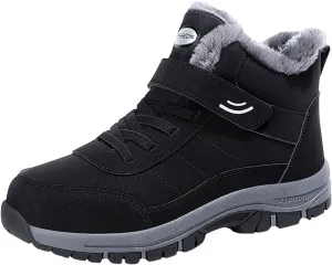 Men Work Boots Waterproof Hiking Sneakers Shoes Warm Fur Lined Workout Shoes for Women Non Slip Wide Outdoor Shoes Slip on Loafers Hike Grounded Footwear